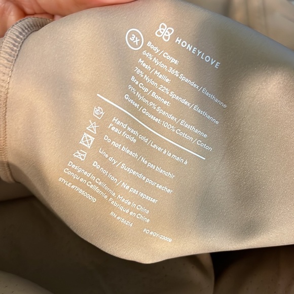 Honeylove Mid-Thigh Bodysuit Shapewear NWOT Medium Compression Nude Tan - Picture 8 of 10